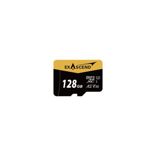 Exascend Catalyst  MicroSD Card with Adapter  128GB, UHS-I / V30 / U3 / Class 10, Read:175 MB/s, Write:150 MB/s