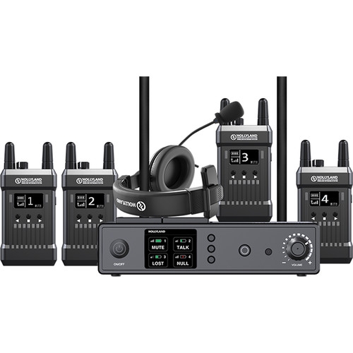 Hollyland Full Duplex Wireless Intercom System (1 Base Station and 4 Beltpacks)