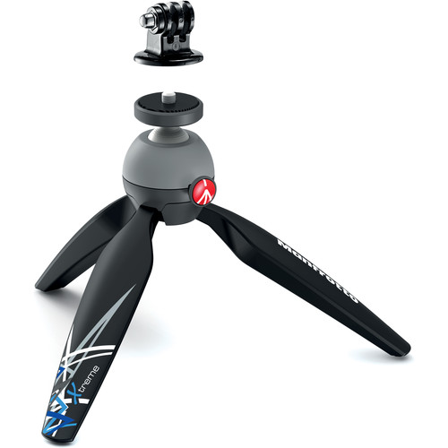 Manfrotto PIXI Xtreme Mini Tripod Black with tripod mount adaptor for GoPro